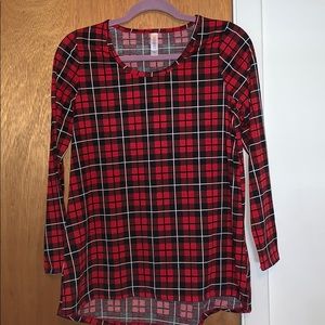 LuLaRoe Small Lynnae Red & Black Plaid